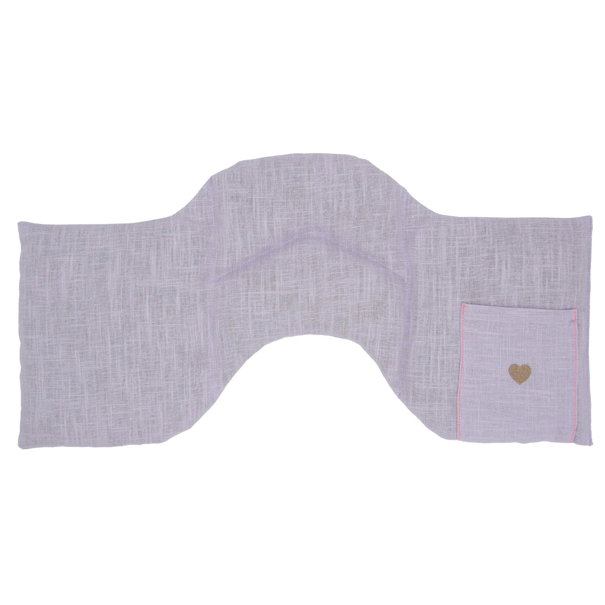 Leinen Rapssamen 4-Kammer-Schulterkissen 50x25cm, Light Lilac / Neonpink