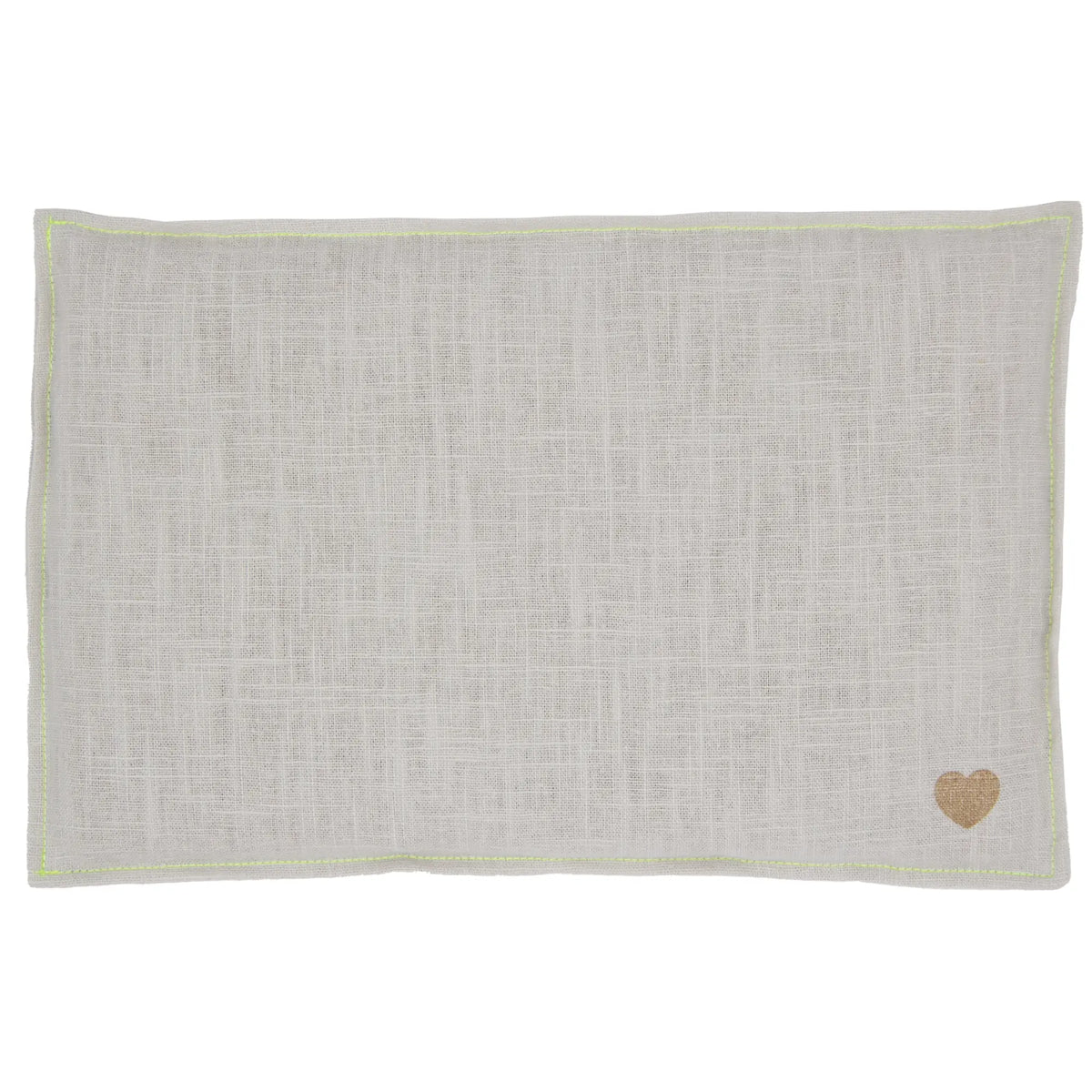 Leinen Getreidekissen 20x30cm, Light Grey / Neongelb