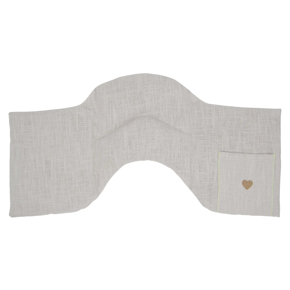 Leinen Getreide 4-Kammer-Schulterkissen 50x25cm, Light Grey / Neongelb