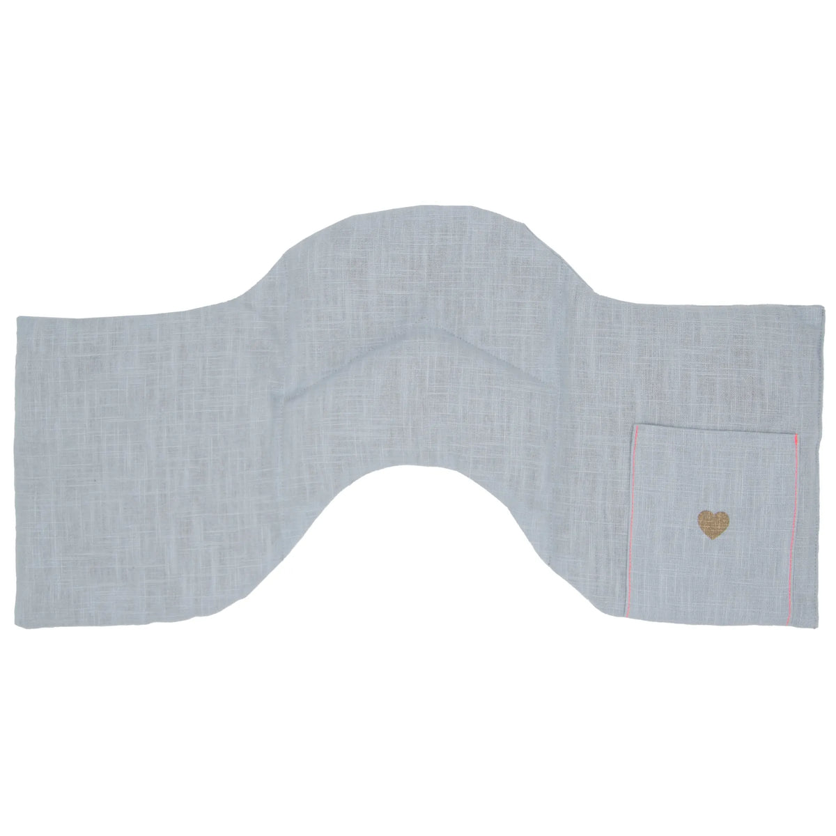 Leinen Getreide 4-Kammer-Schulterkissen 50x25cm, Light Blue / Neonpink