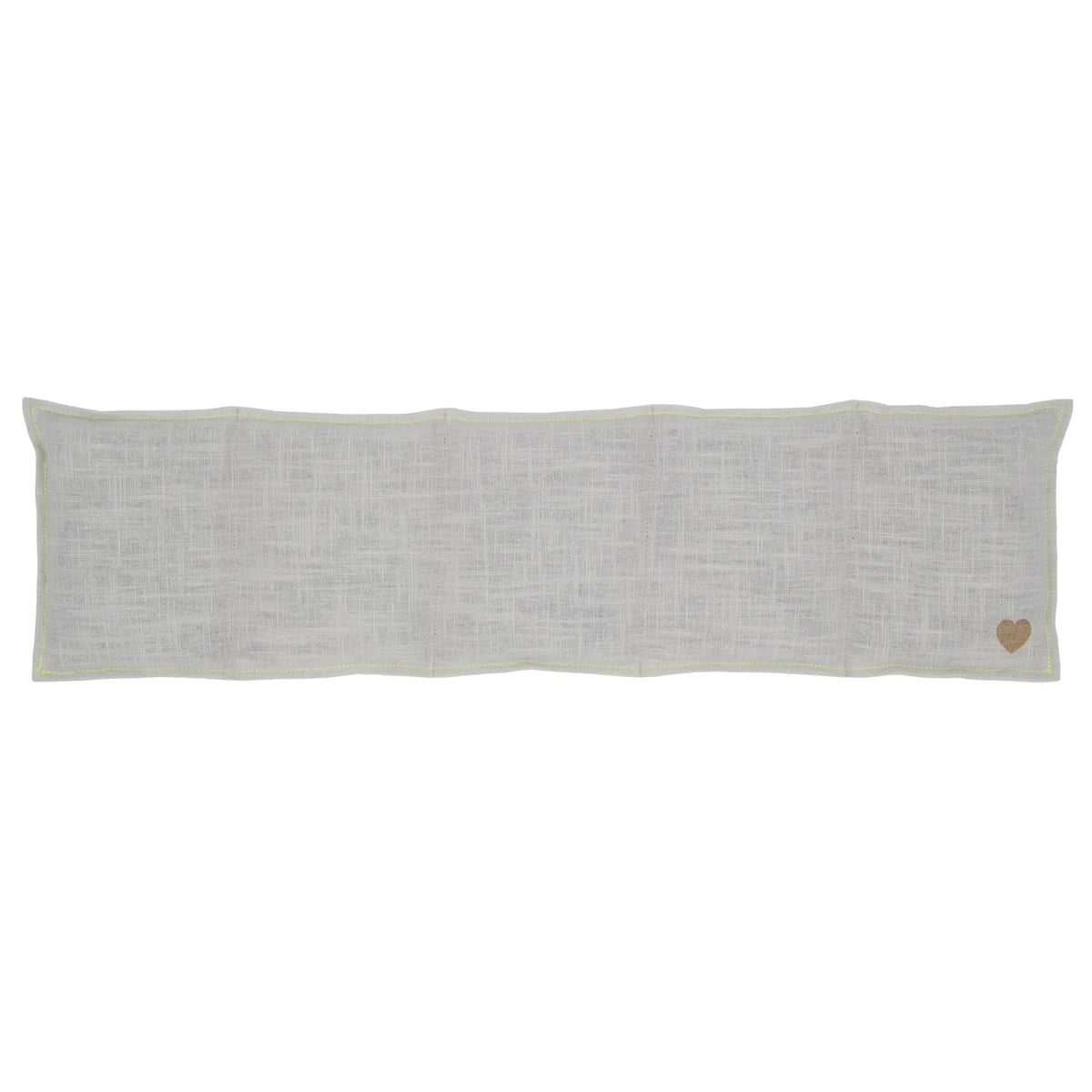 Leinen Getreide 5-Kammer-Kissen 55x15cm, Light Grey / Neongelb