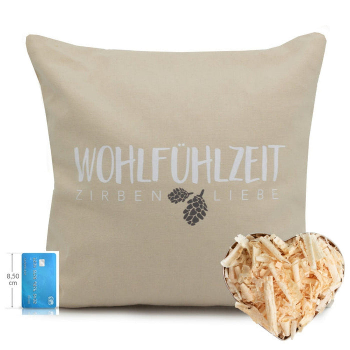 Zirbenkissen, Wohlfuehlzeit, natur, Zirbenholz, 40x40cm, 5650_4