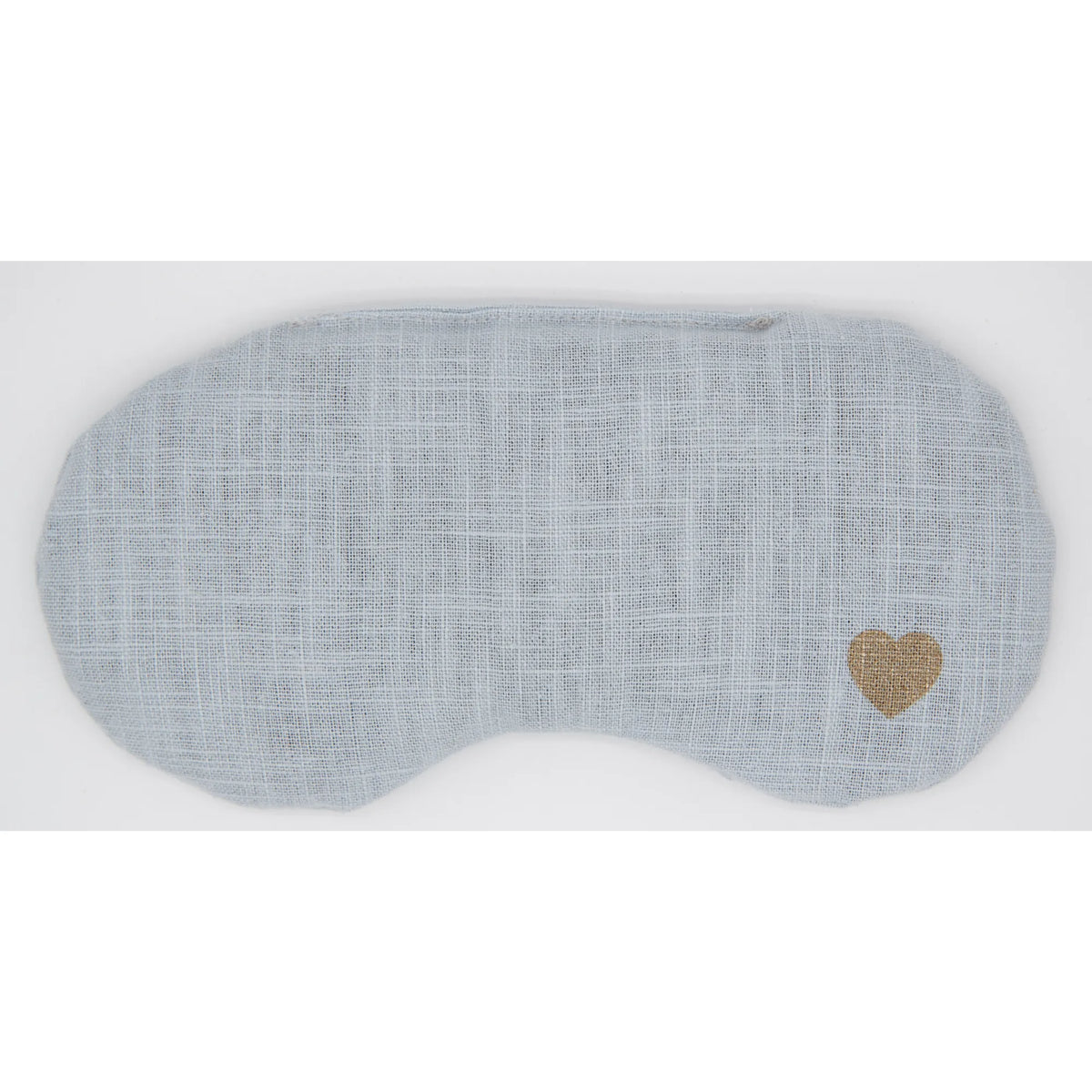 Leinen Augenkissen mit Rapssamen, Herzchen, Baby Blue