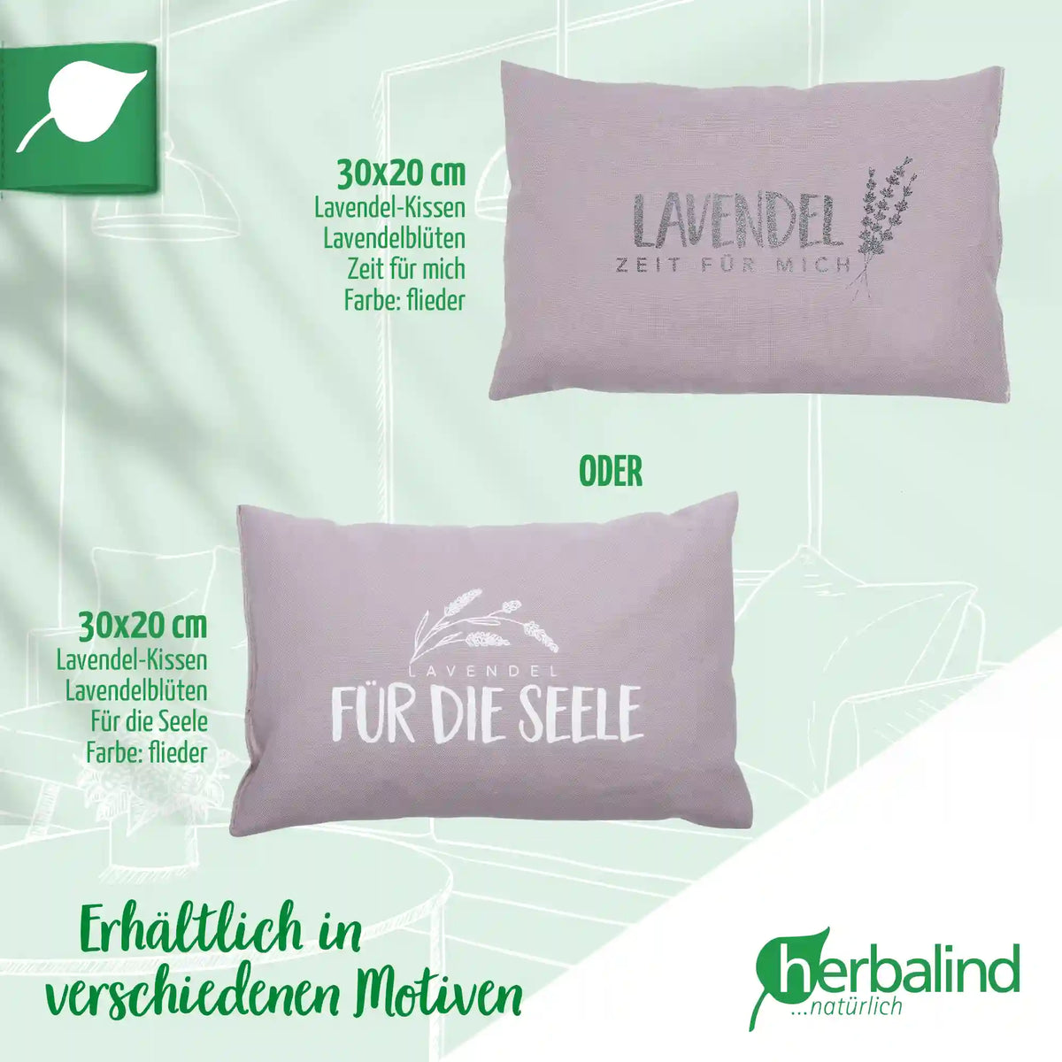 Kraeuterkissen, Fuer die Seele, flieder, Lavendel, 20x30cm, 5046_5