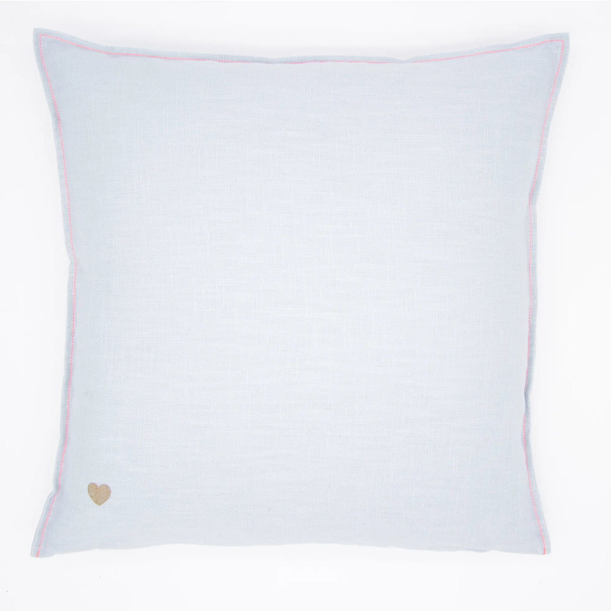 Leinen Kissenbezug 40x40cm, Light Blue / Neonpink