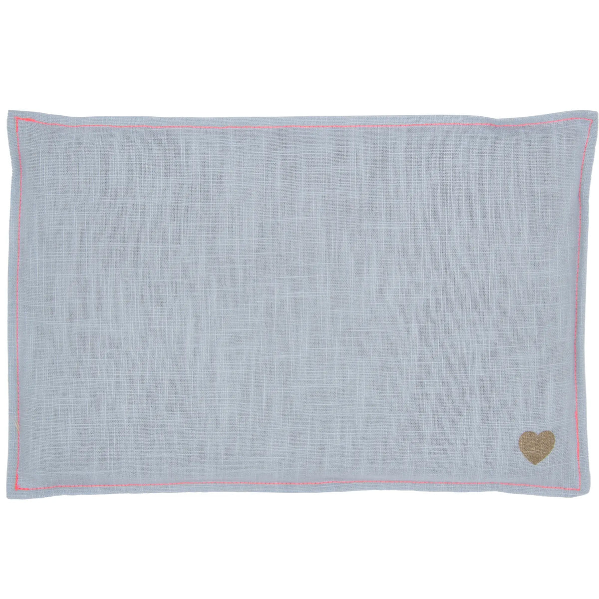 Leinen Getreidekissen 20x30cm, Light Blue / Neonpink