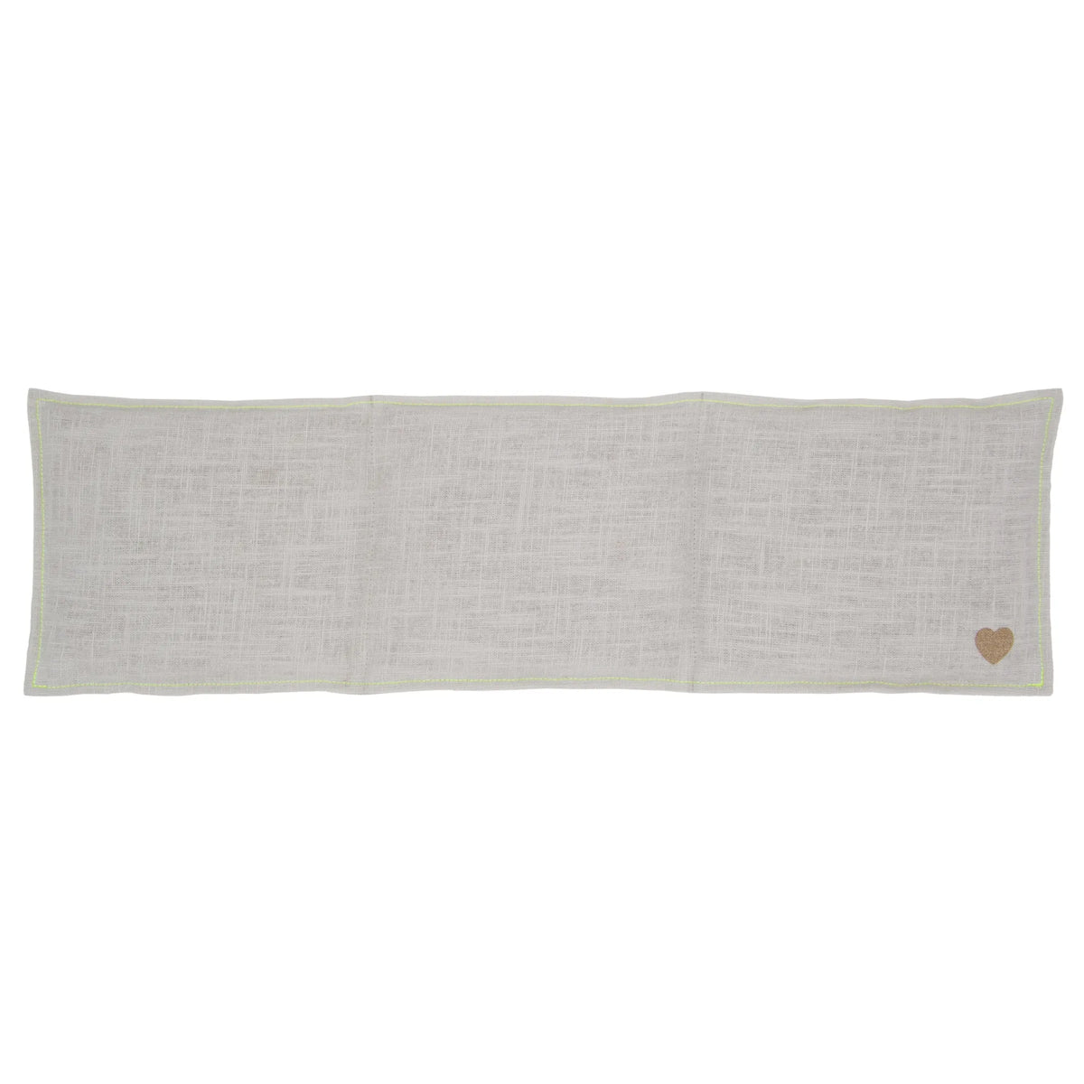 Leinen Getreide 3-Kammer-Kissen 50x15cm, Light Grey / Neongelb