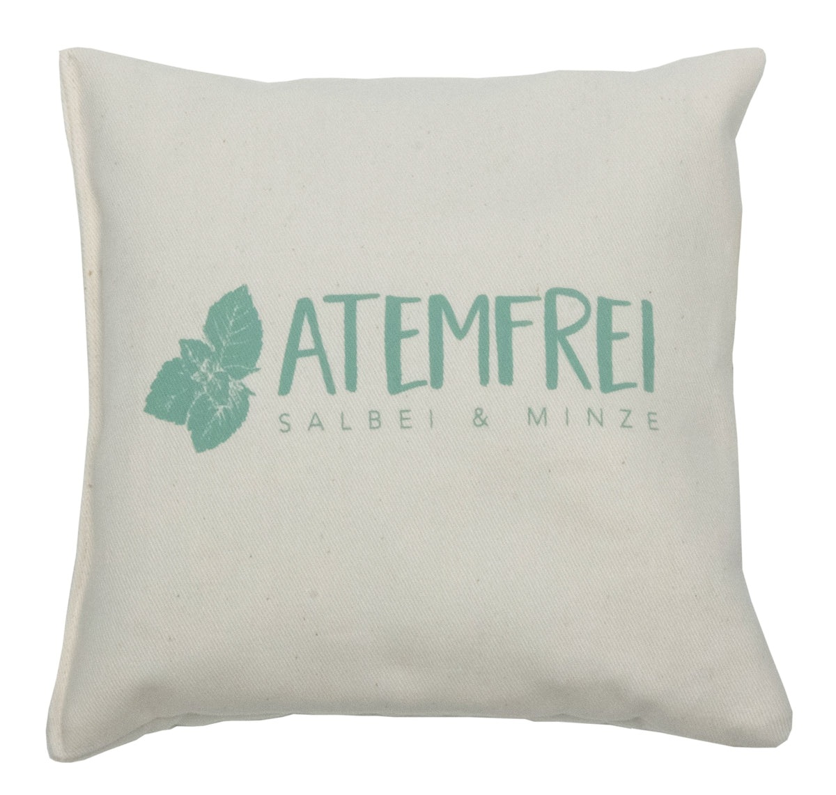 Kräuterkissen 20x20cm, "Atemfrei - Salbei & Minze", Natur
