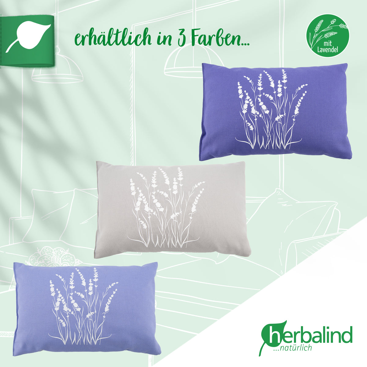 Lavendelkissen 20x30cm, Lavendel-Strauch, Lavender