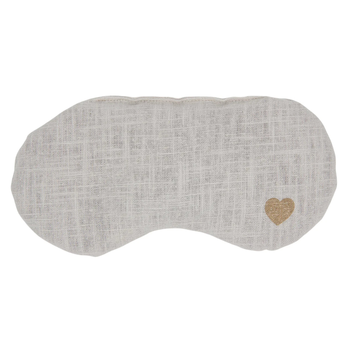 Leinen Augenkissen mit Rapssamen, Herzchen, Light Grey