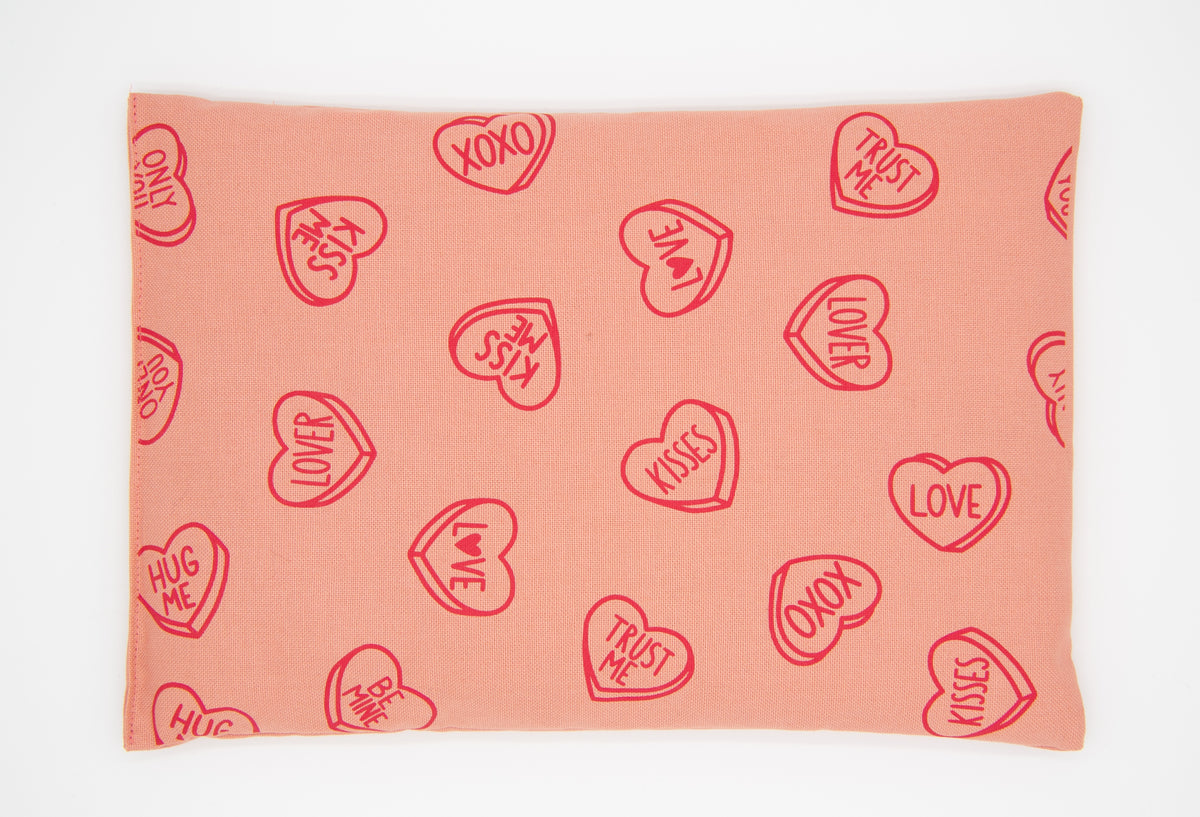 Kirschkernkissen 30x20cm, Herzchen Allover, Blush